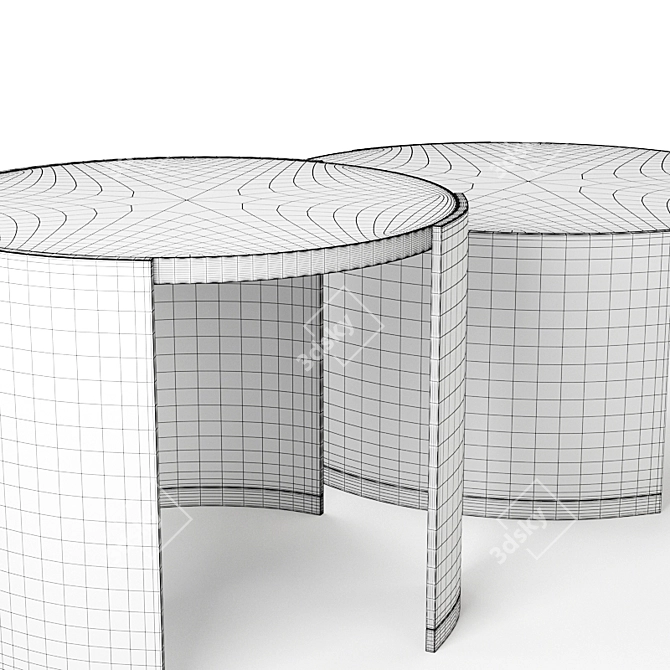 Jewel Coffee Table Set: 70cm & 90cm 3D model image 4