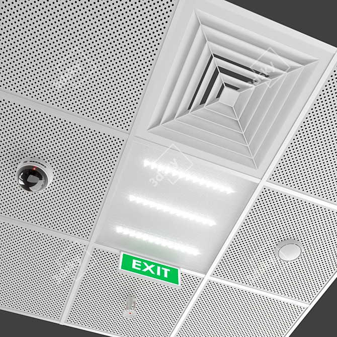 Versatile Armstrong Ceiling 3D model image 1