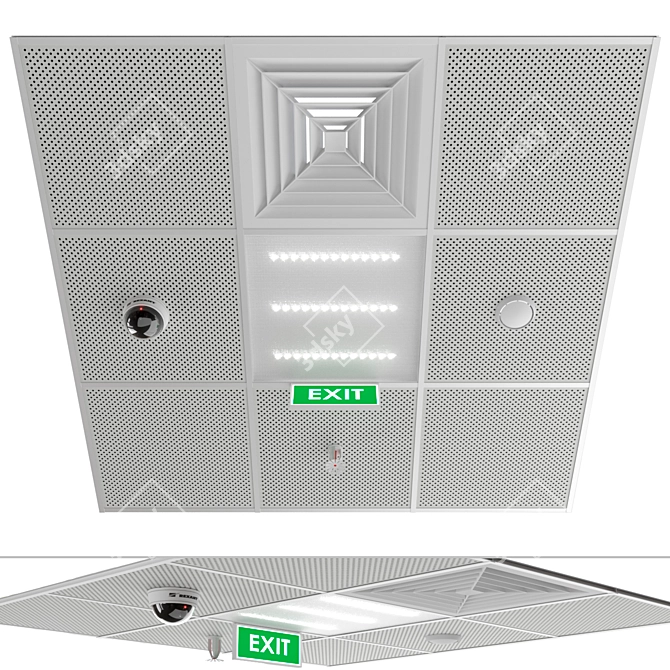 Versatile Armstrong Ceiling 3D model image 2