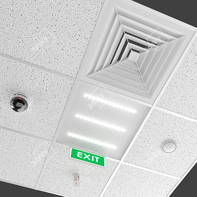 All-in-One Armstrong Ceiling 3D model image 1