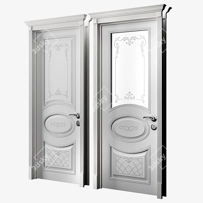 Sleek Skinny Doors 3D model image 2