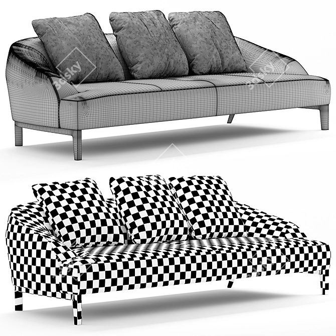 Luxurious Ligne Roset Sintra Sofa 3D model image 5