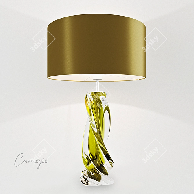 Vibrant Hand-blown Glass Table Lamp 3D model image 2