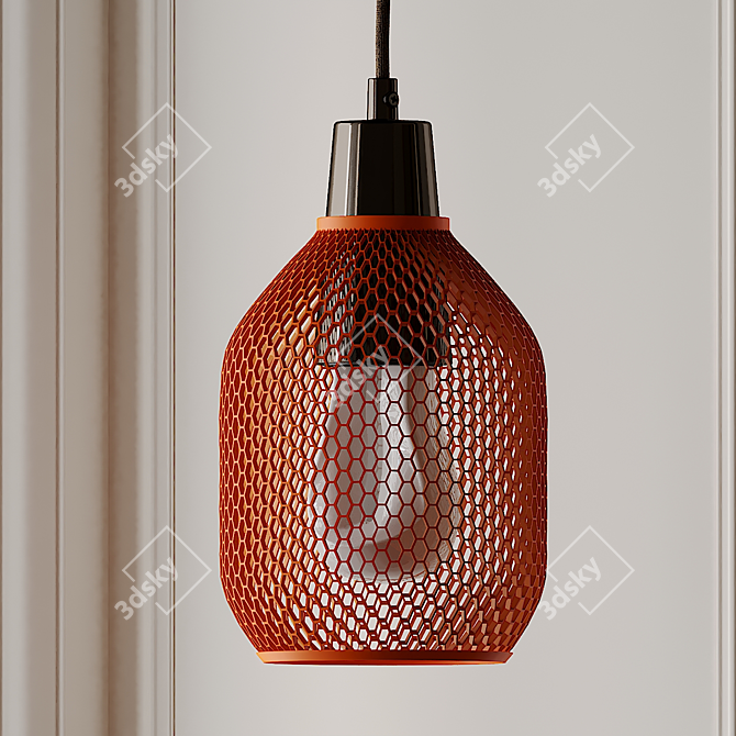 Elegant Hive Shade Pendant Light 3D model image 3