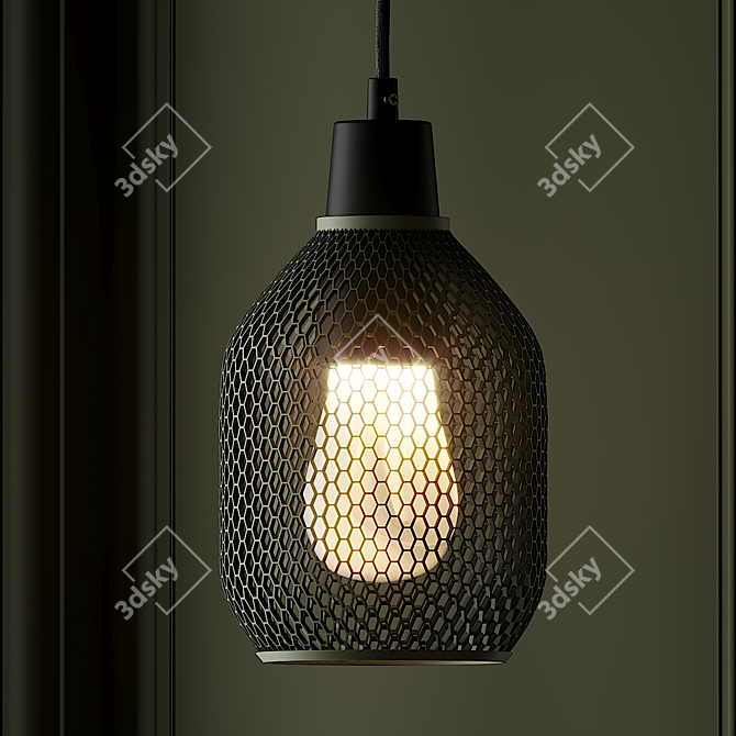 Elegant Hive Shade Pendant Light 3D model image 4