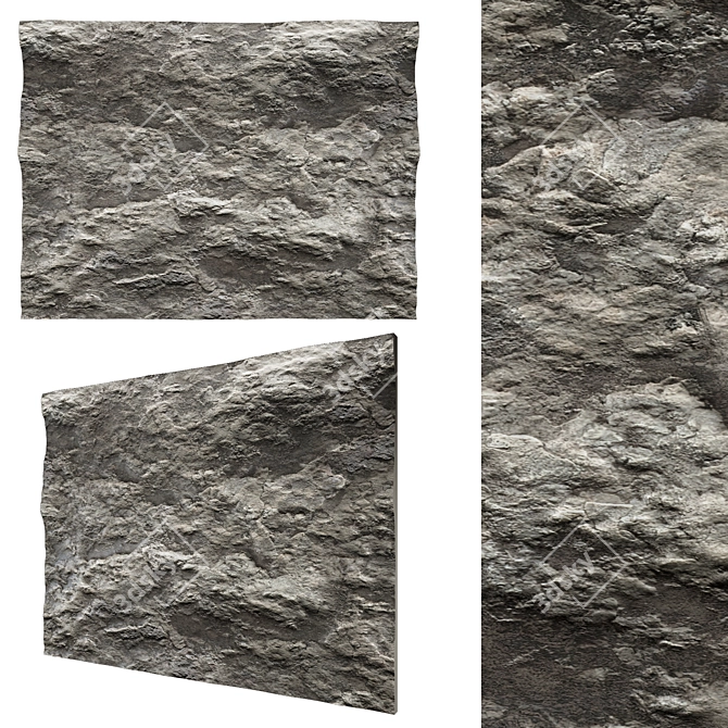Natural Stone Wall 3000x4000mm 3D model image 1