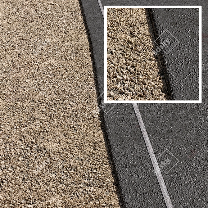 High-Quality Road Asphalt 3D model image 1