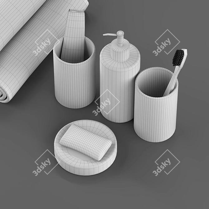 Title: Loft-Style Bathroom Accessories 3D model image 4