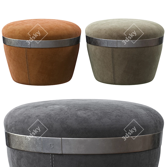 Elegant Portofino Pouf: Luxurious Comfort 3D model image 1