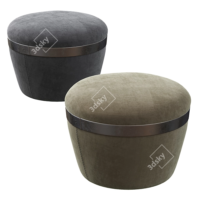 Elegant Portofino Pouf: Luxurious Comfort 3D model image 2