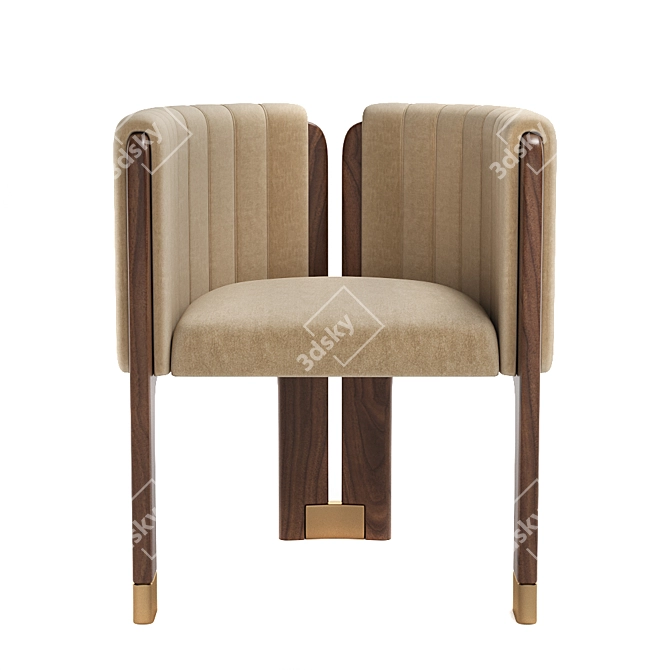 Elegant Upholstered Dining Chair 3D model image 2