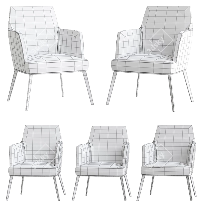 Elegant Jane Bench by Poliform 3D model image 2