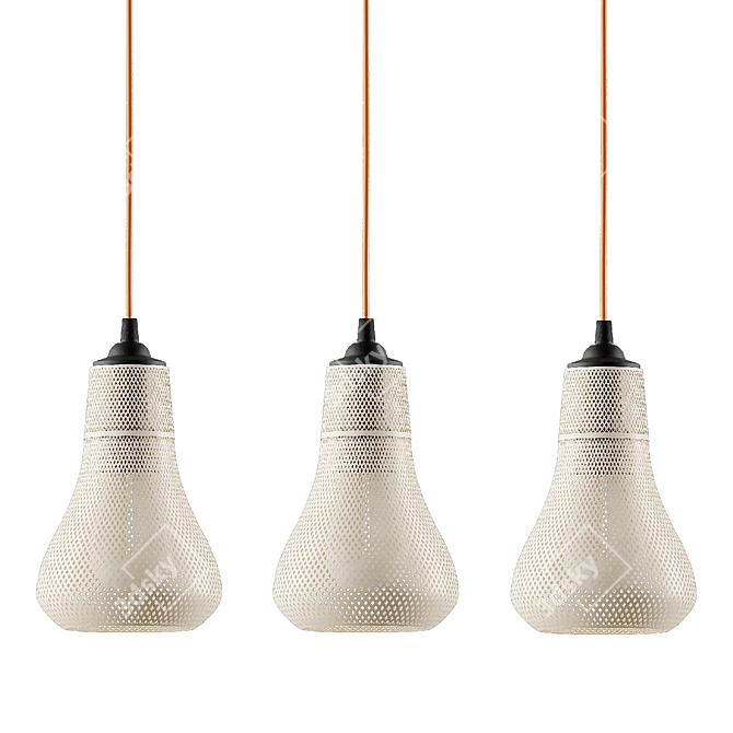 Elegant Kayans Pendant Light 3D model image 7