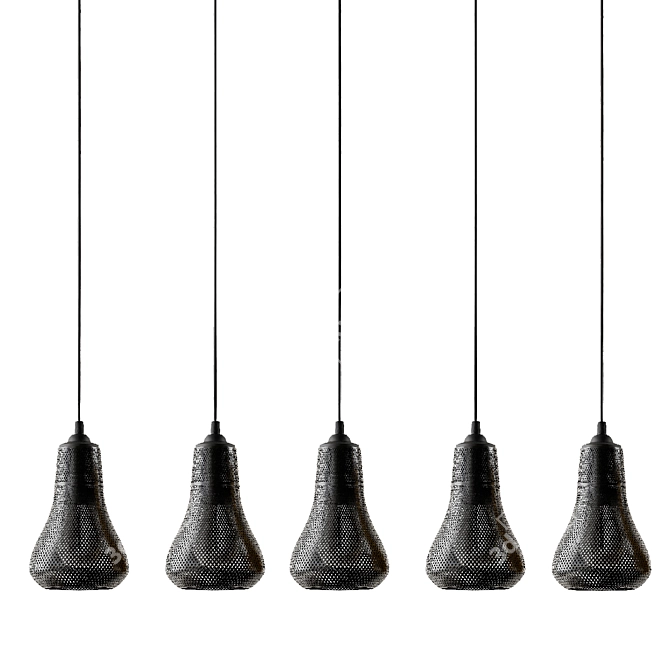 Elegant Kayans Pendant Light 3D model image 8