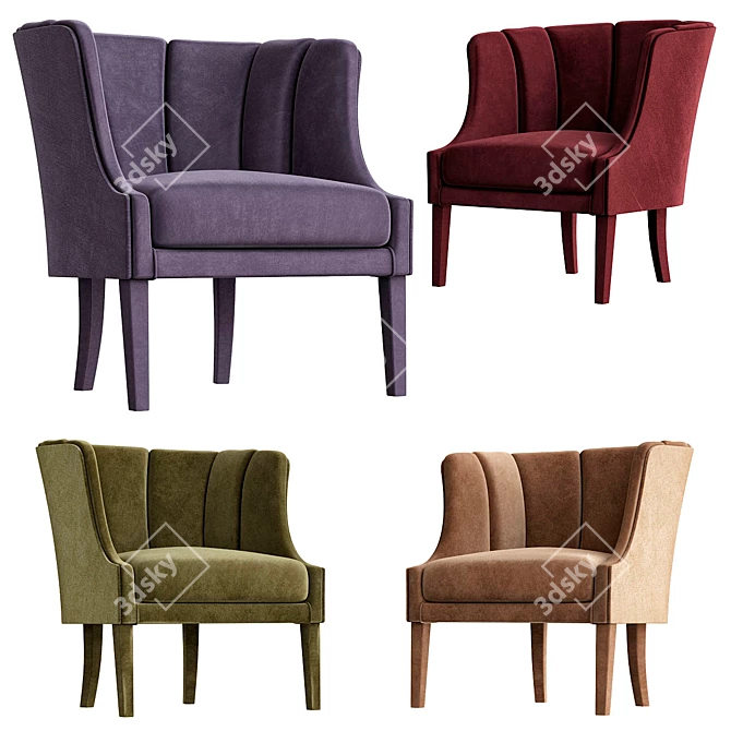 Velvet Armchair: BRABBU Begonia 3D model image 1