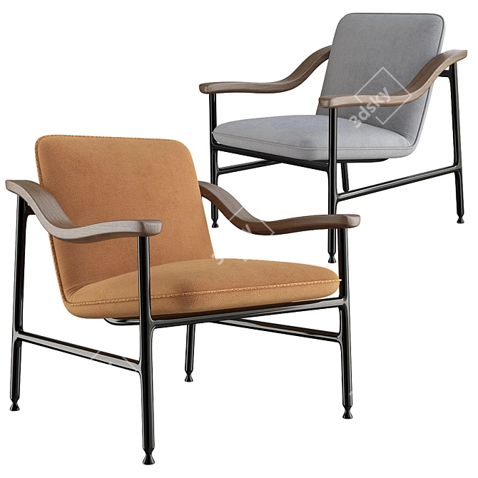 Russell Armchair: Modern Elegance with Versant Edition 3D model image 1