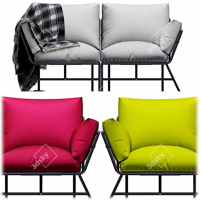 Outdoor Sofa Transformer: Stylish, Versatile, and Cozy 3D model image 1