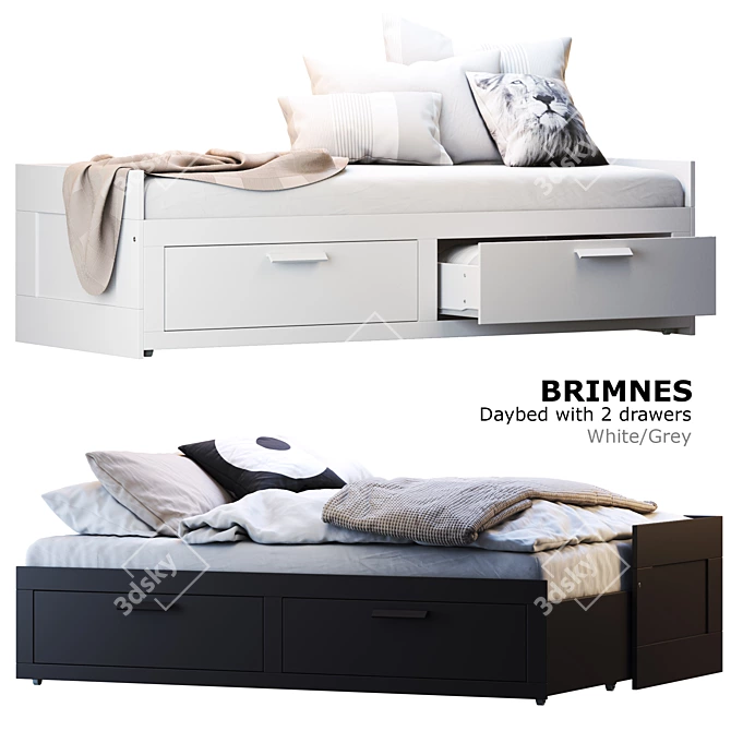 Versatile and Stylish: IKEA Brimnes Daybed 3D model image 6