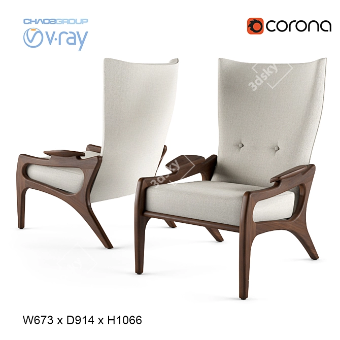 Luxurious HighBack Chairs - Craft Associates 3D model image 1