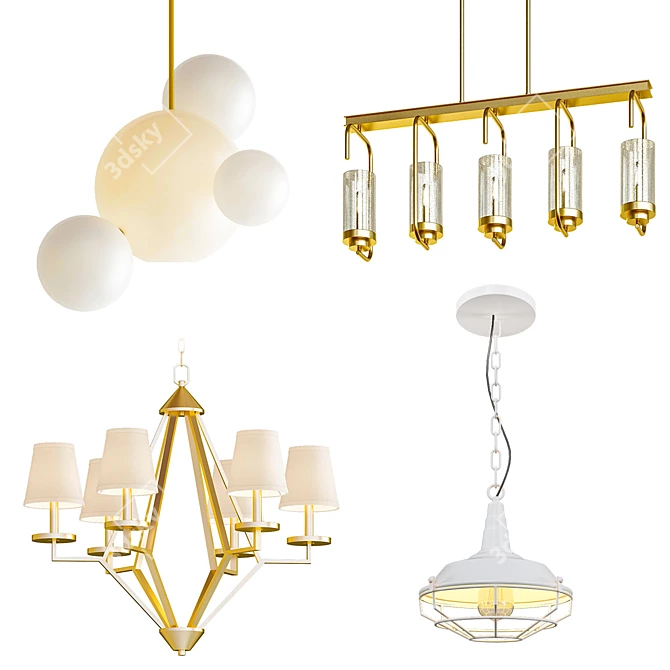 Modern Chandelier Collection 3D model image 1