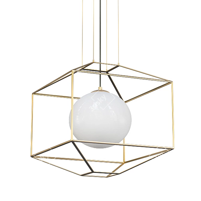 Modern Gold Pendant and Chandelier Collection 3D model image 1