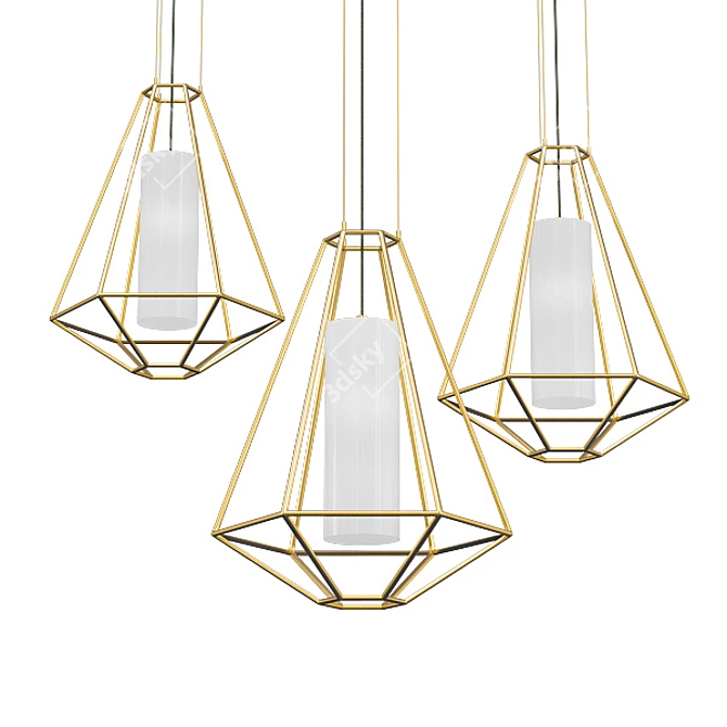 Modern Gold Pendant and Chandelier Collection 3D model image 2