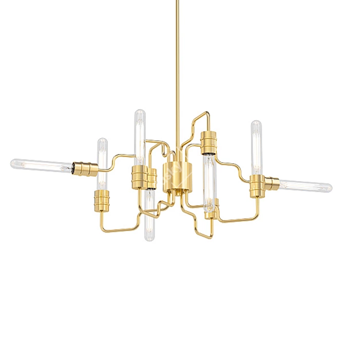 Modern Gold Pendant and Chandelier Collection 3D model image 3