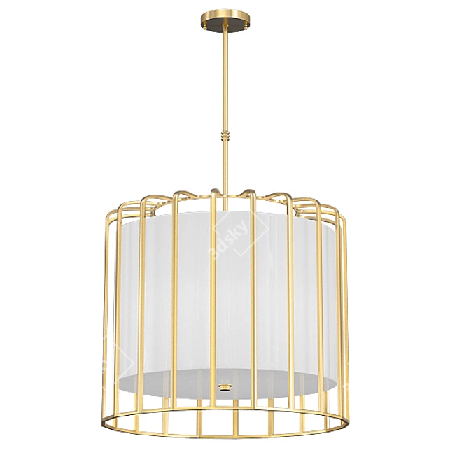 Modern Gold Pendant and Chandelier Collection 3D model image 4