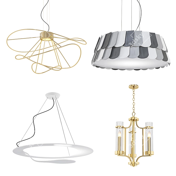 Modern Chandelier Collection - 4 Designs 3D model image 1