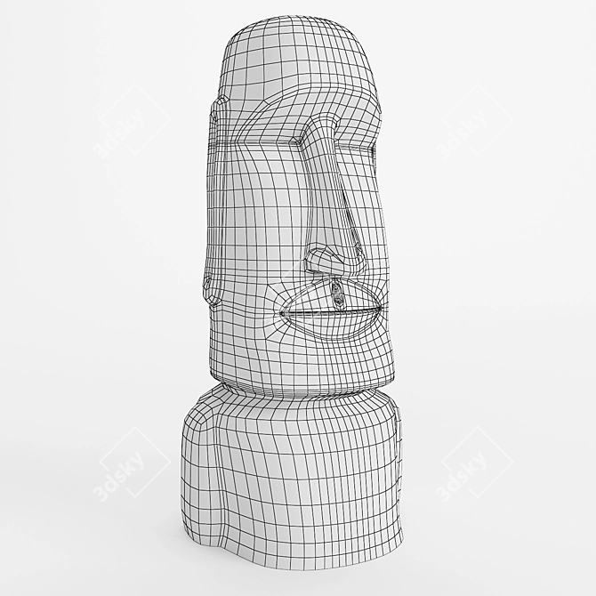 Mysterious Easter Island Moai Sculpture 3D model image 3