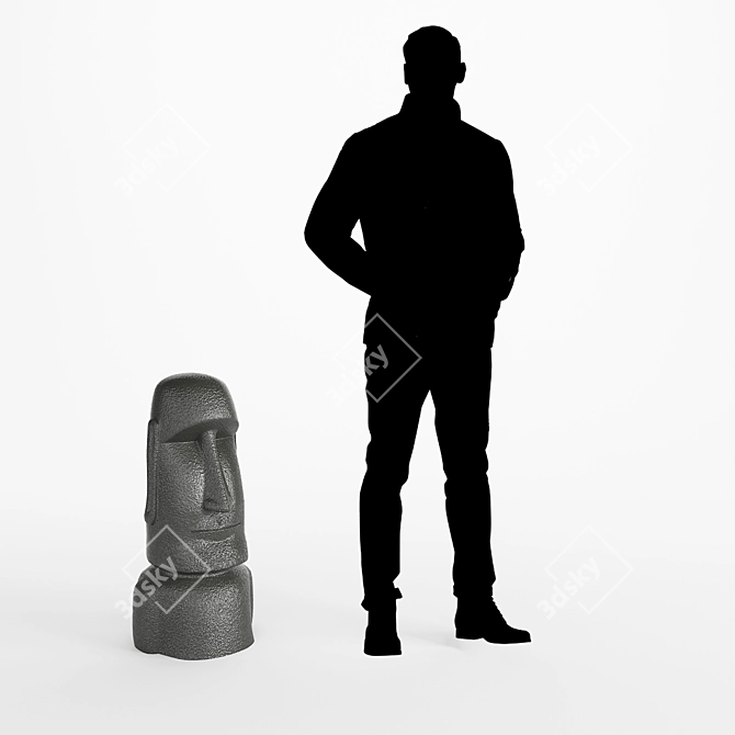 Mysterious Easter Island Moai Sculpture 3D model image 5