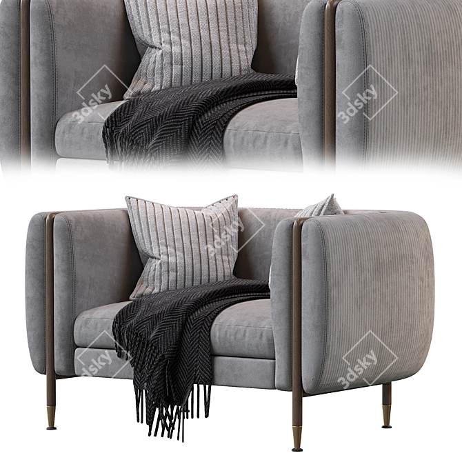 BARLOW 2019 Armchair: Elegant, Comfortable, and Stylish! 3D model image 1