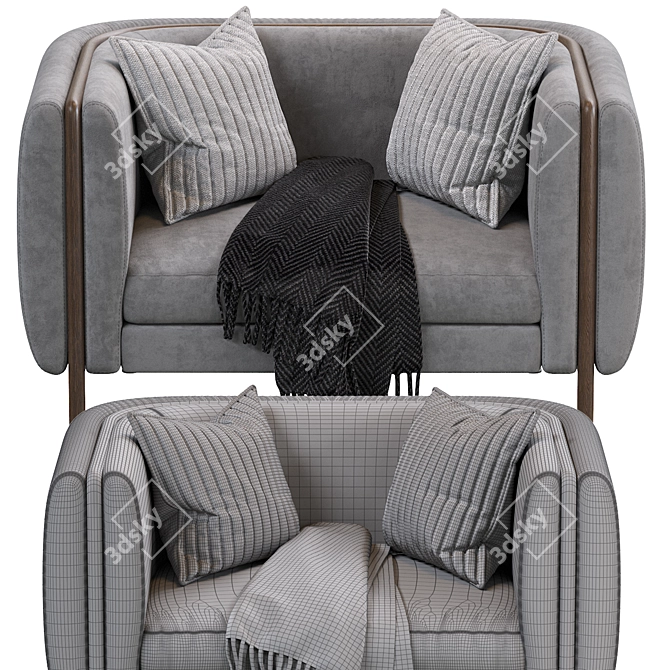 BARLOW 2019 Armchair: Elegant, Comfortable, and Stylish! 3D model image 4