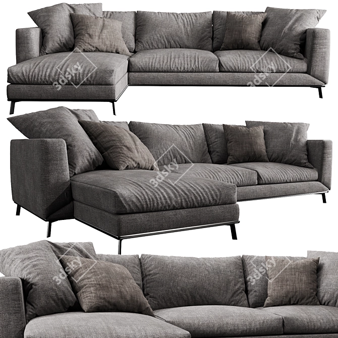 Elegant Boconcept Fargo Chaise Lounge 3D model image 1