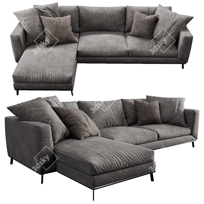 Elegant Boconcept Fargo Chaise Lounge 3D model image 2