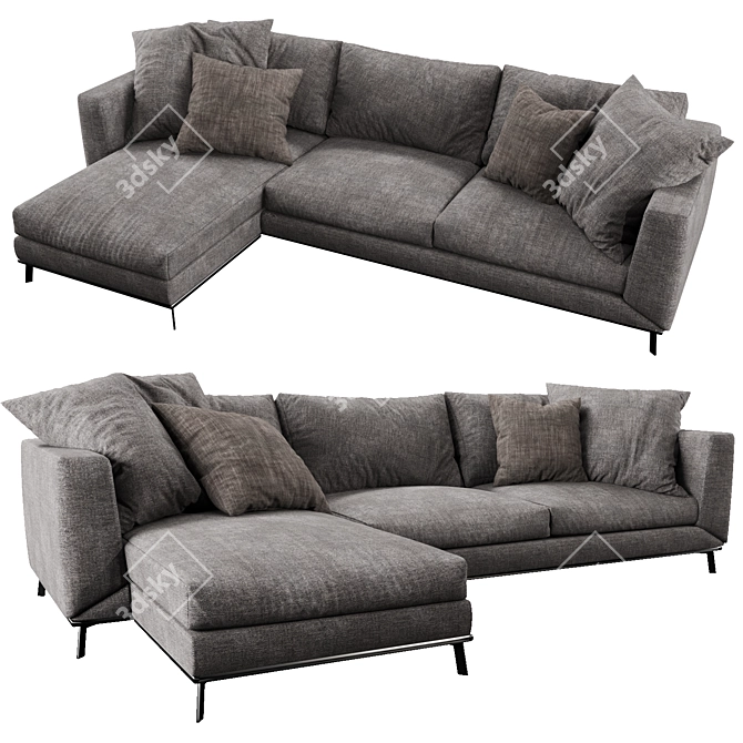 Elegant Boconcept Fargo Chaise Lounge 3D model image 3