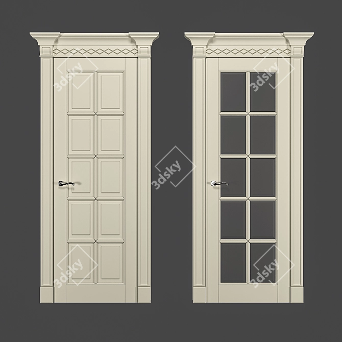 Blum Industry Beige Enamel Doors 3D model image 1