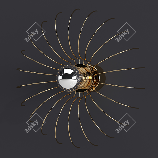 Golden Spider Wall Light 3D model image 2