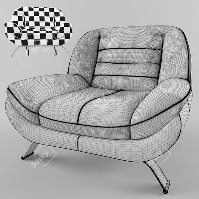 Modern Gala Collection Armchair 3D model image 5