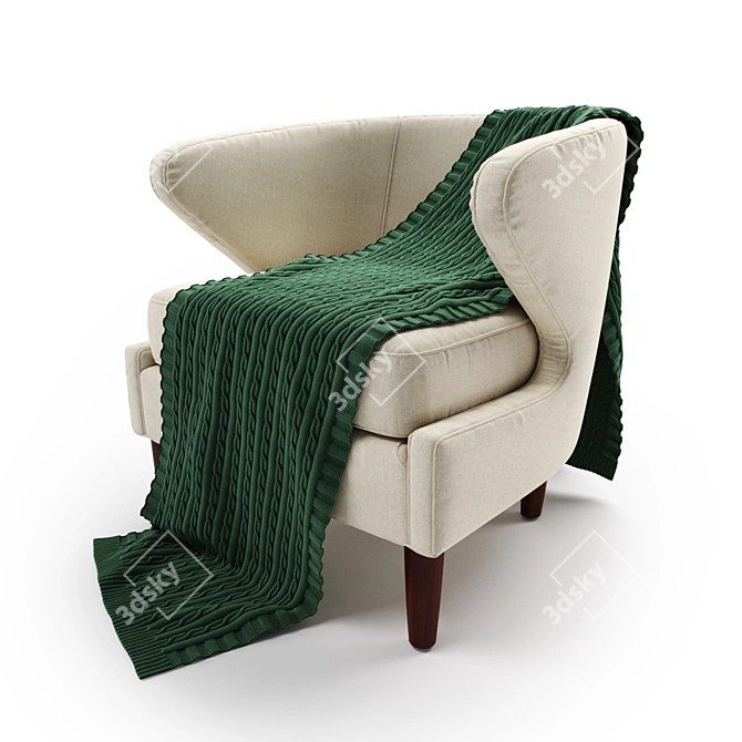 Elegant Sophia Plaid Accent Chair 3D model image 1