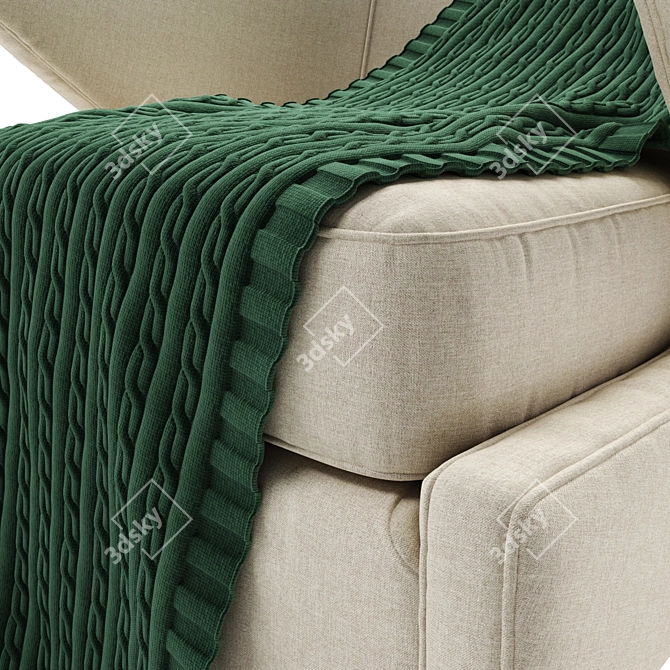 Elegant Sophia Plaid Accent Chair 3D model image 3