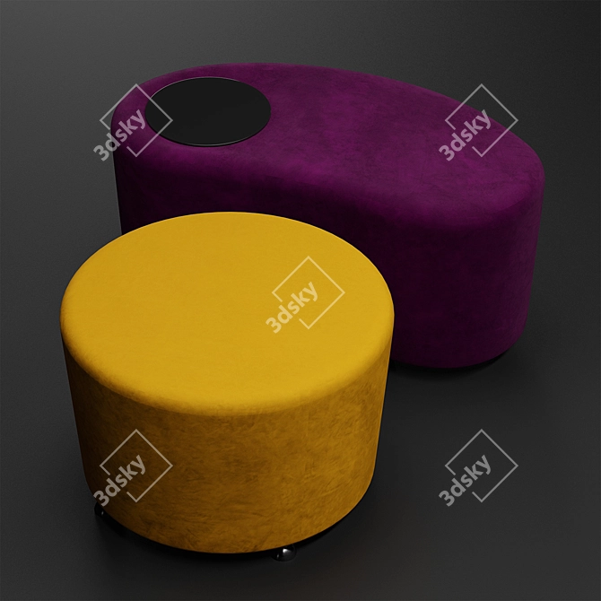 Dumbo Velvet Chrome Pouf 3D model image 3