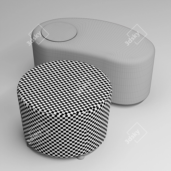 Dumbo Velvet Chrome Pouf 3D model image 8