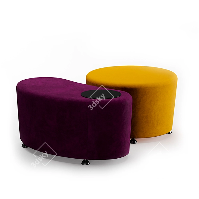 Dumbo Velvet Chrome Pouf 3D model image 10