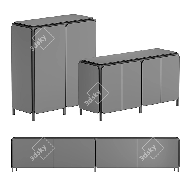 Bonaldo Luxe Frame Sideboard 3D model image 2