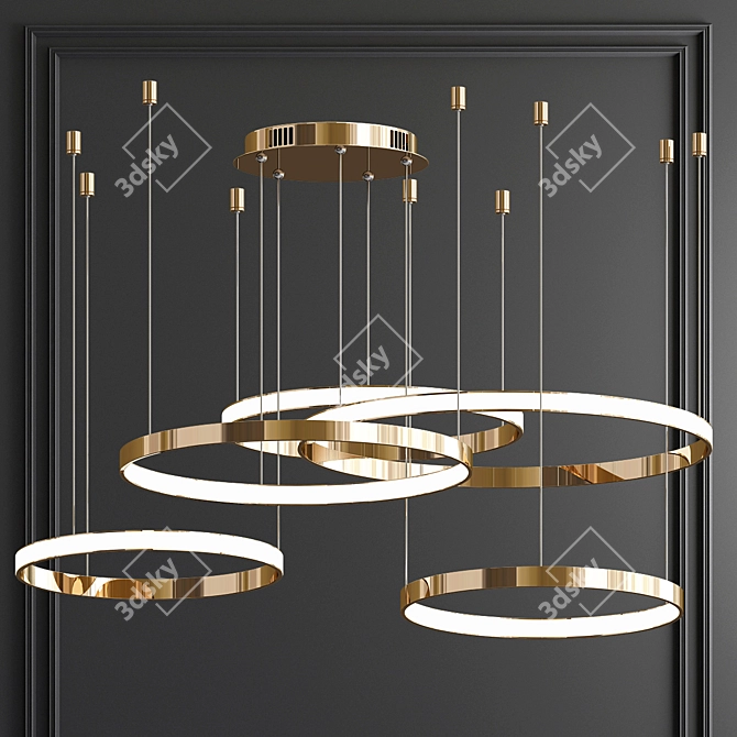Elegant Oracle Mahlu Chandelier 3D model image 1