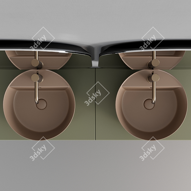 Ceramica Cielo Multiplo Vanity Set 3D model image 4