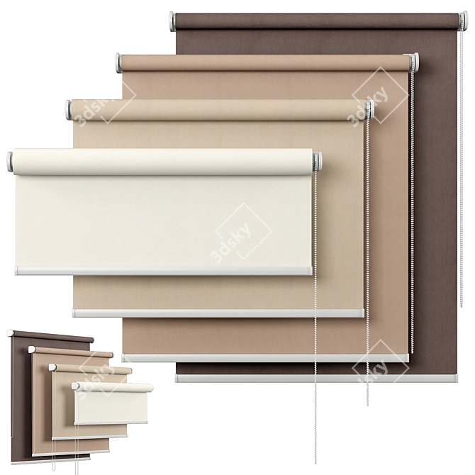 Blackout Roller Blind | Adjustable Sizes 3D model image 1