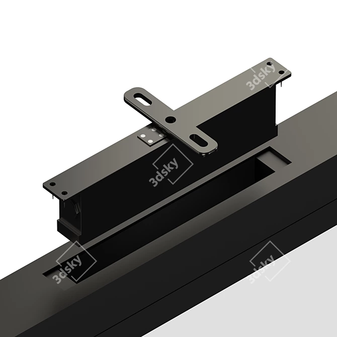 Sleek Aluminum Pivot Door 3D model image 3