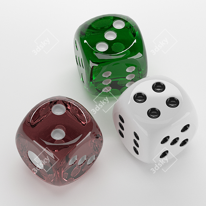 Classic Game Dice 3D model image 1